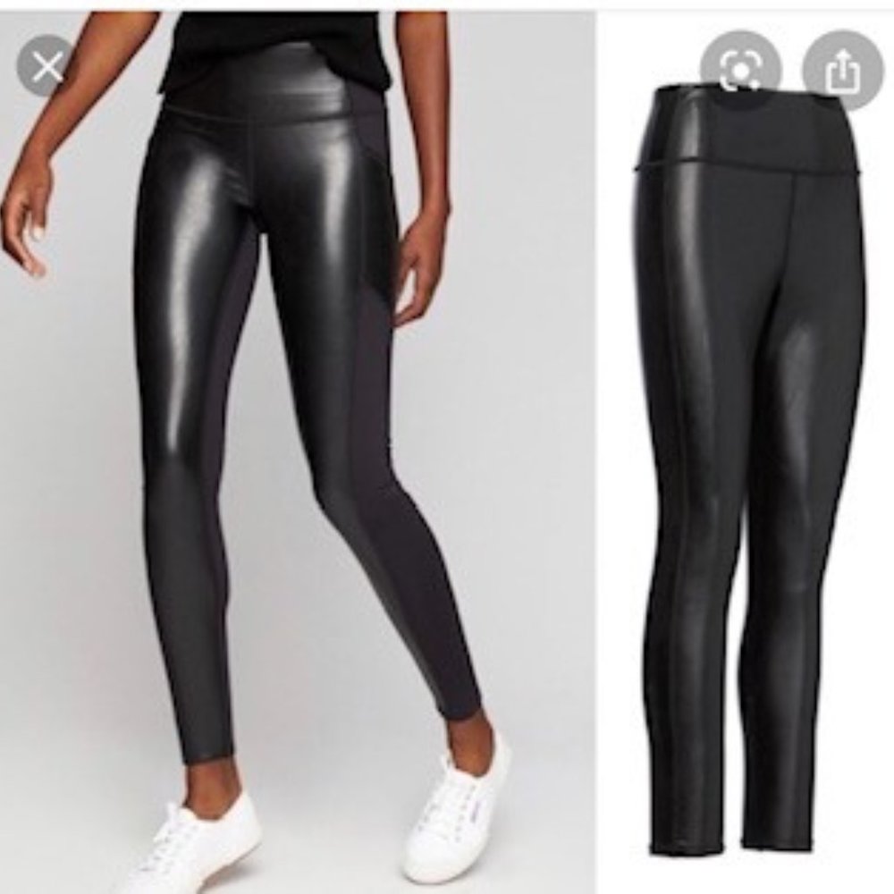 Athleta All Over Gleam Faux Leather Legging